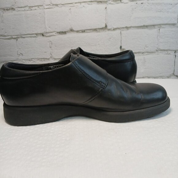 WOMENS ECCO BLACK LEATHER LOAFER WITH MONK STRAP COMFORT SHOE SIZE 40/US9 - Picture 11 of 11